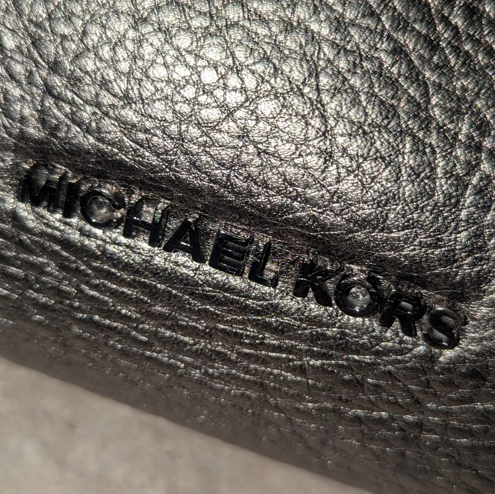 Michael Kors Metallic Shoulder Bag with Black Strap